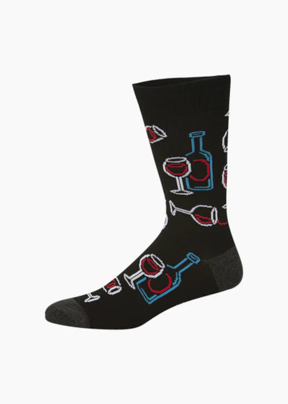 Bamboozld Mens Red Wine Bamboo Socks - Black