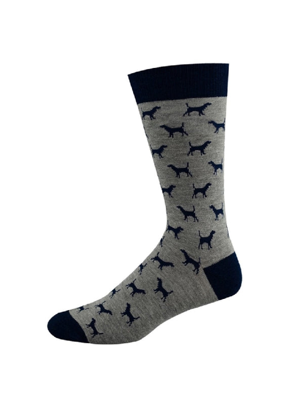 Bamboozld Mens Socks Ditsy Dog Bamboo Socks - Grey/Navy