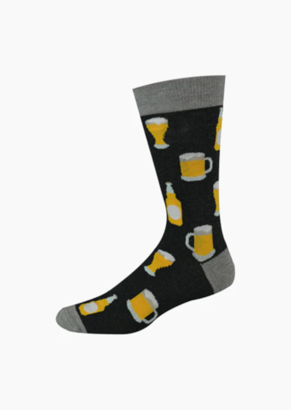 Bamboozld Mens Beer Bamboo Socks - Charcoal