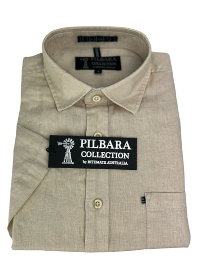 Pilbara Mens Linen Short Sleeve Shirt RMPC055S