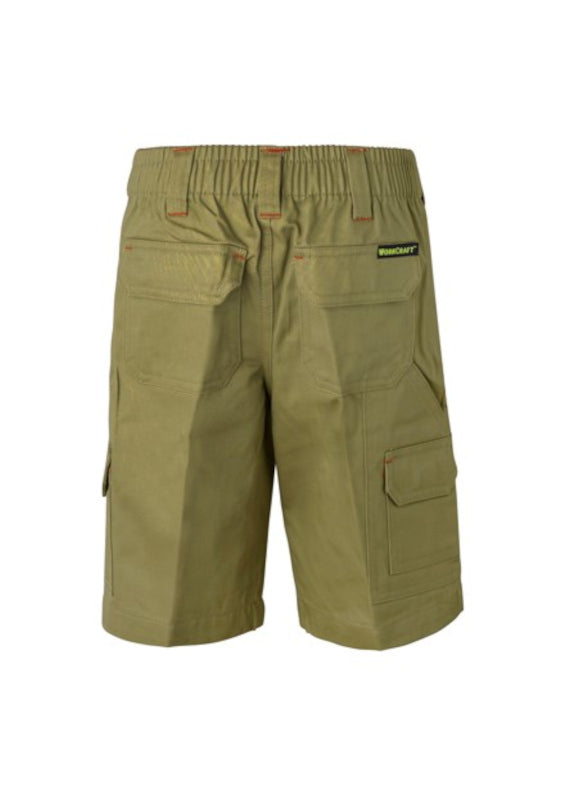 WorkCraft Kids Mid-Weight Cotton Drill Cargo Shorts WPK502