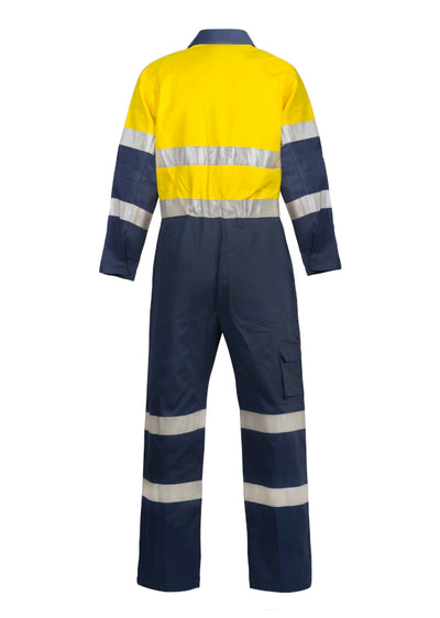 WORKCRAFT HI VIS REFLECTIVE INDUSTRIAL LAUNDRY COVERALLS [CLR:Navy/Orange SZ:77R]