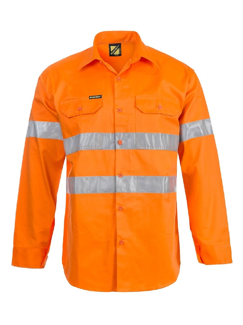 WORKCRAFT LONG SLEEVE SHIRT W/ CSR TAPE ORANGE 5XL