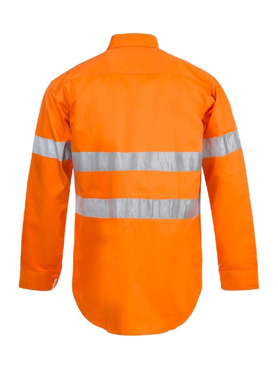 WORKCRAFT LONG SLEEVE SHIRT W/ CSR TAPE ORANGE 5XL