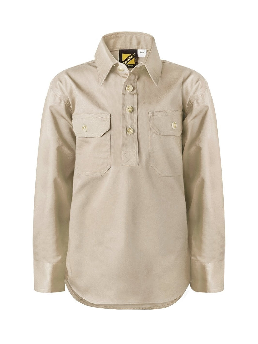 WorkCraft Kids Closed Front Cotton Shirt WSK131