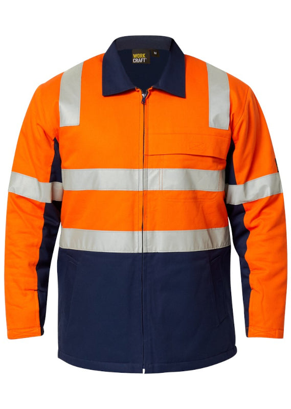 WorkCraft Hi Vis Quilted Jacket w/Tape WJ8019