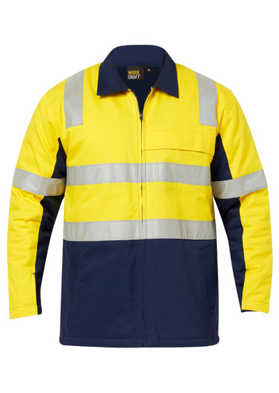 WorkCraft Hi Vis Quilted Jacket w/Tape WJ8019