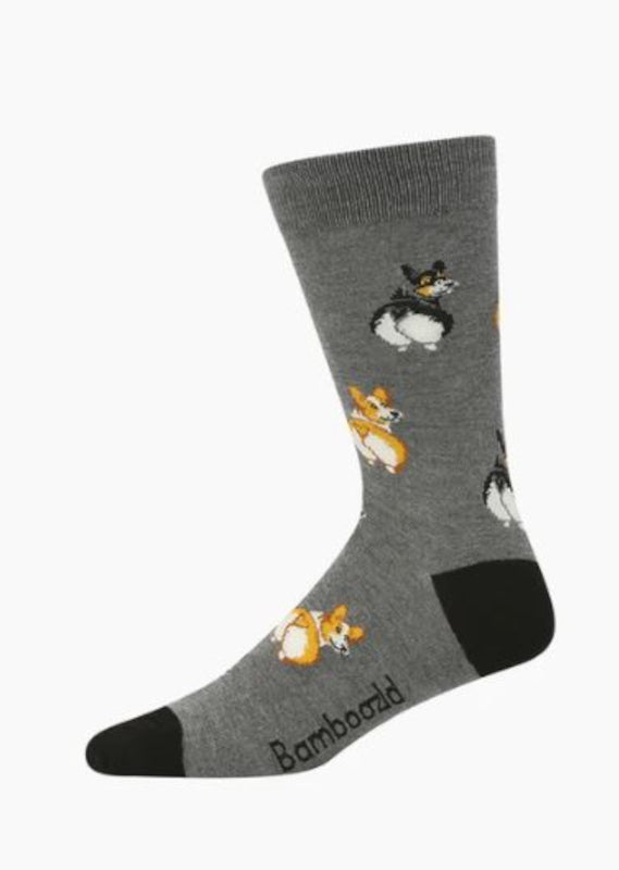 Bamboozld Mens Corgi Love Bamboo Socks - Grey