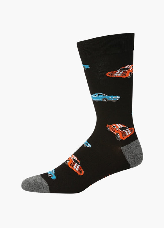 Bamboozld Mens Muscle Car Bamboo Socks - Black