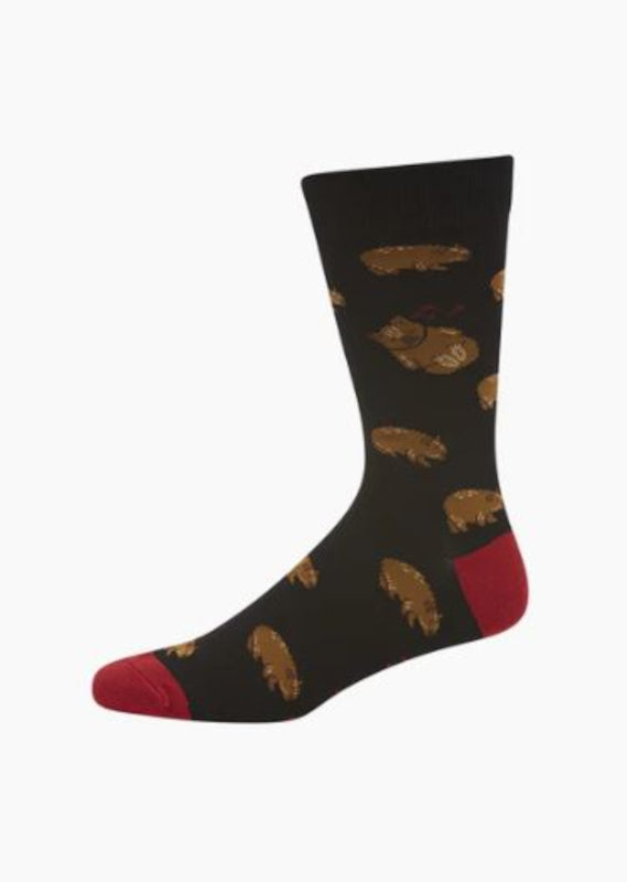 Bamboozld Mens Wally Wombat Bamboo Socks - Black