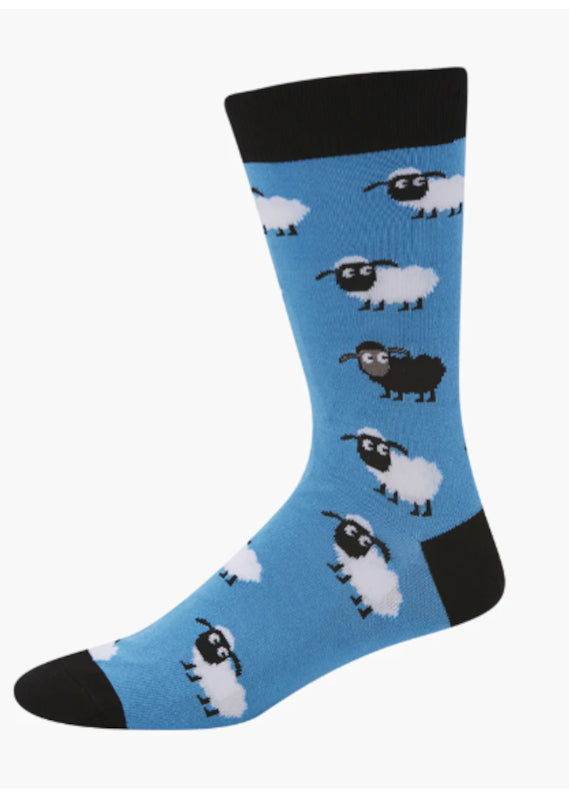 Bamboozld Mens Sheep Bamboo Socks [CLR:Blue SZ:7-11]