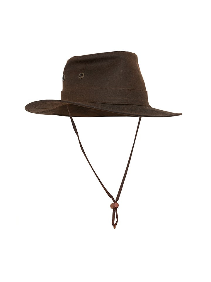 Styx Mill Oilskin Wide Brimmed Hat - Brown