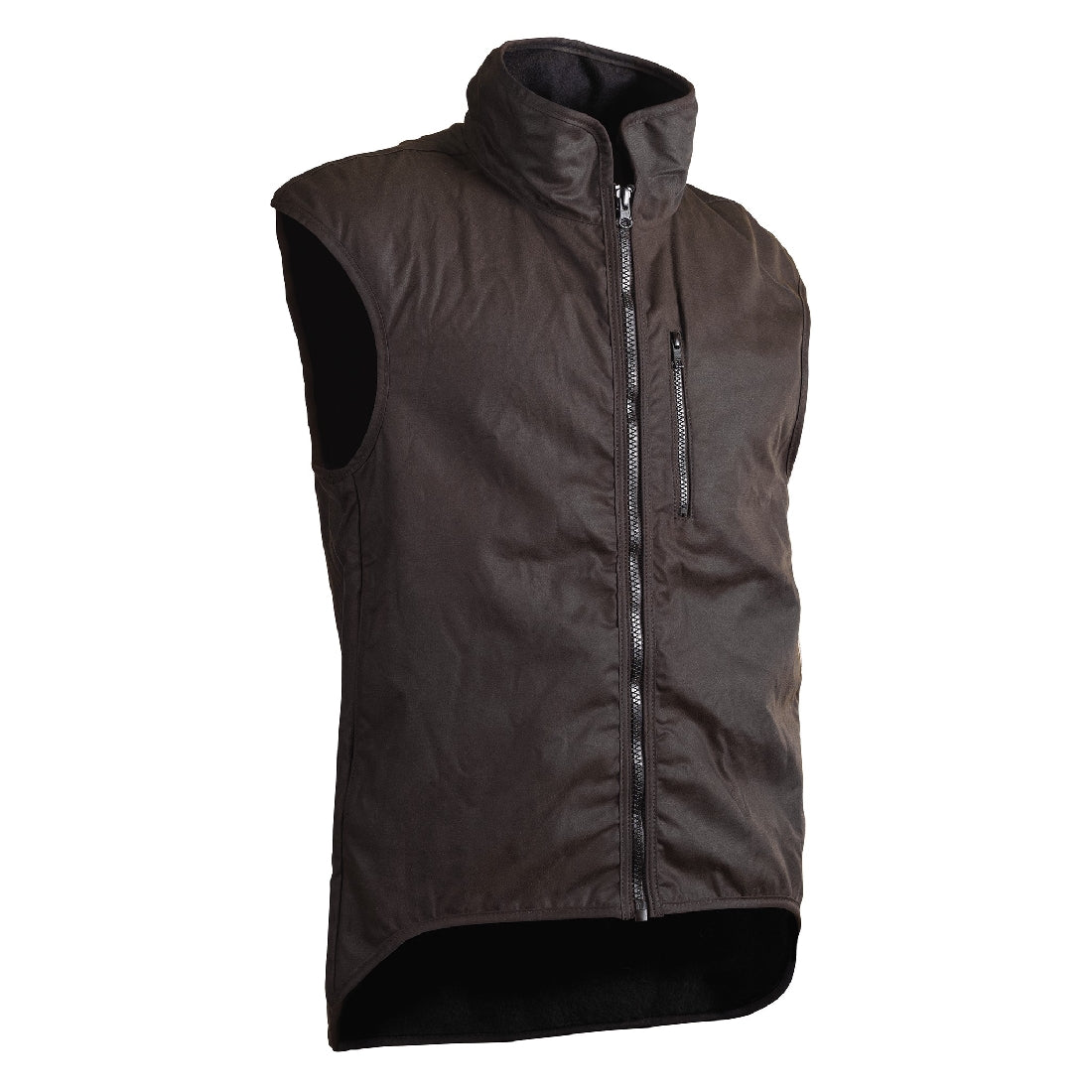 Styx Mill Oilskin Wool Lined Vest - Brown