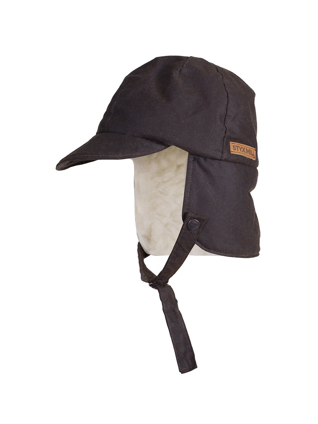 Styx Mill Oilskin Wool Lined Trapper Hat - Brown