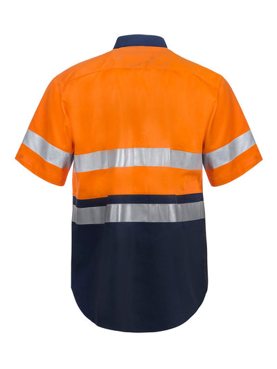 WorkCraft Hi Vis Taped Two Tone Cotton Drill Shirt WS4001