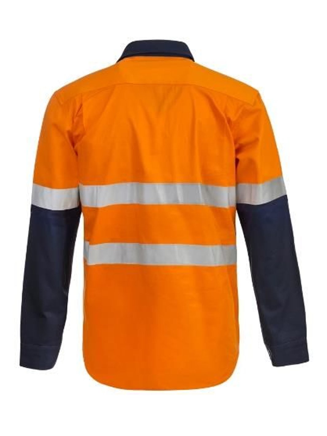 WorkCraft Hi Vis Taped Two Tone Heavy Duty Hybrid Cotton Drill Shirt LS w/Gusset Sleeves WS6031